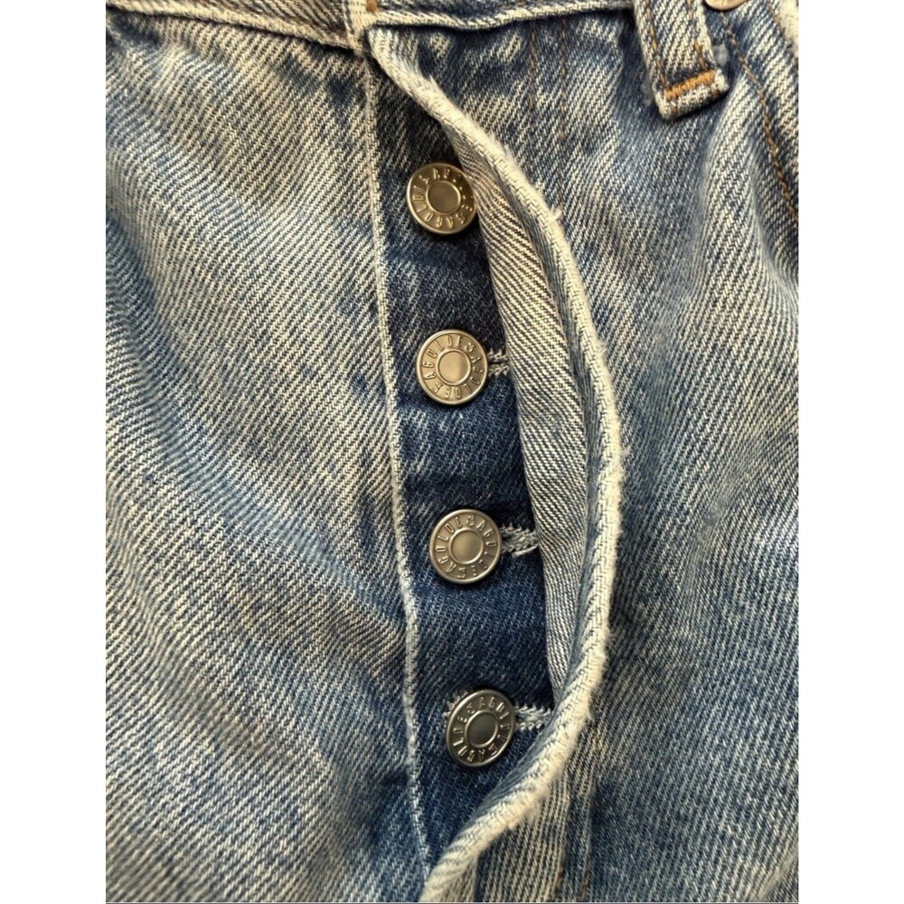 AGOLDE Riley High Rise straight Leg Button Fly Raw Hem Jeans Sz 24 - Picture 7 of 8